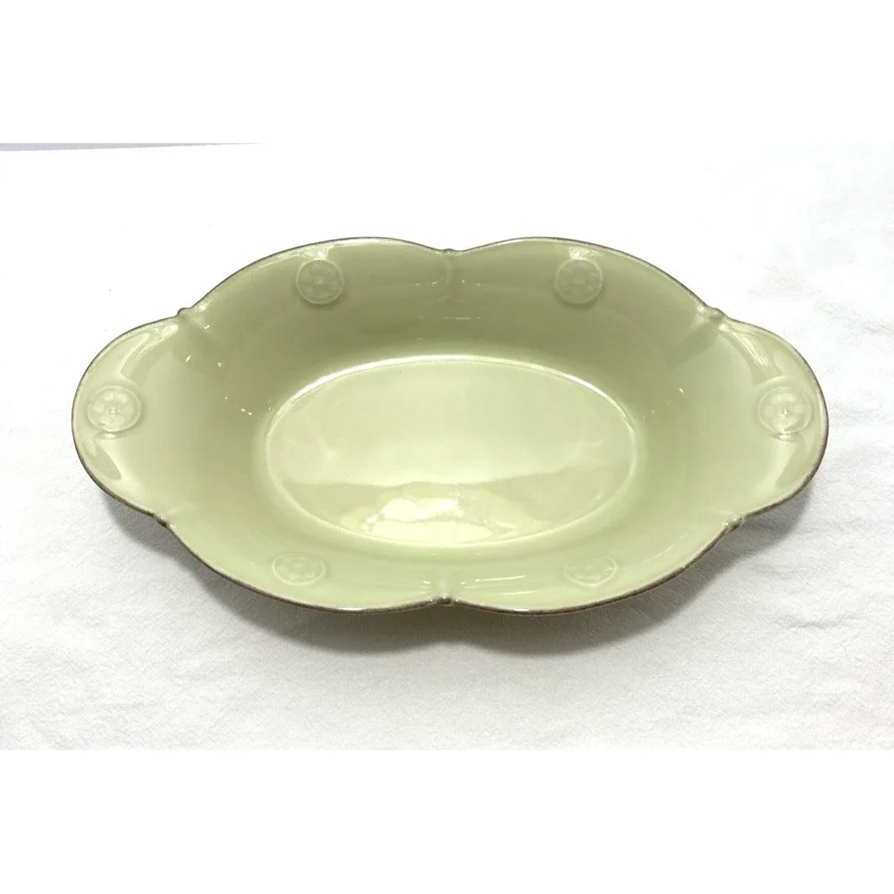 Casa Stone by Casafina Meridian Portuguese Stoneware Oval Dish Pale Green